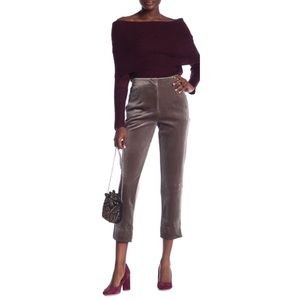 Romeo & Juliet Couture Velvet High Rise Taper Pant